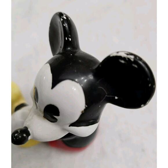 Vintage Walt Disney Company Japan Sitting MICKEY MOUSE Ceramic Toy Figure 3 3/8" - Picture 4 of 8